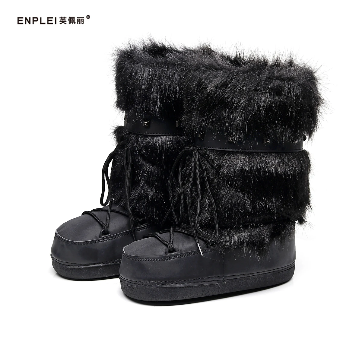 Enplei/женские зимние сапоги до середины икры Зимние лыжные Теплые удобные