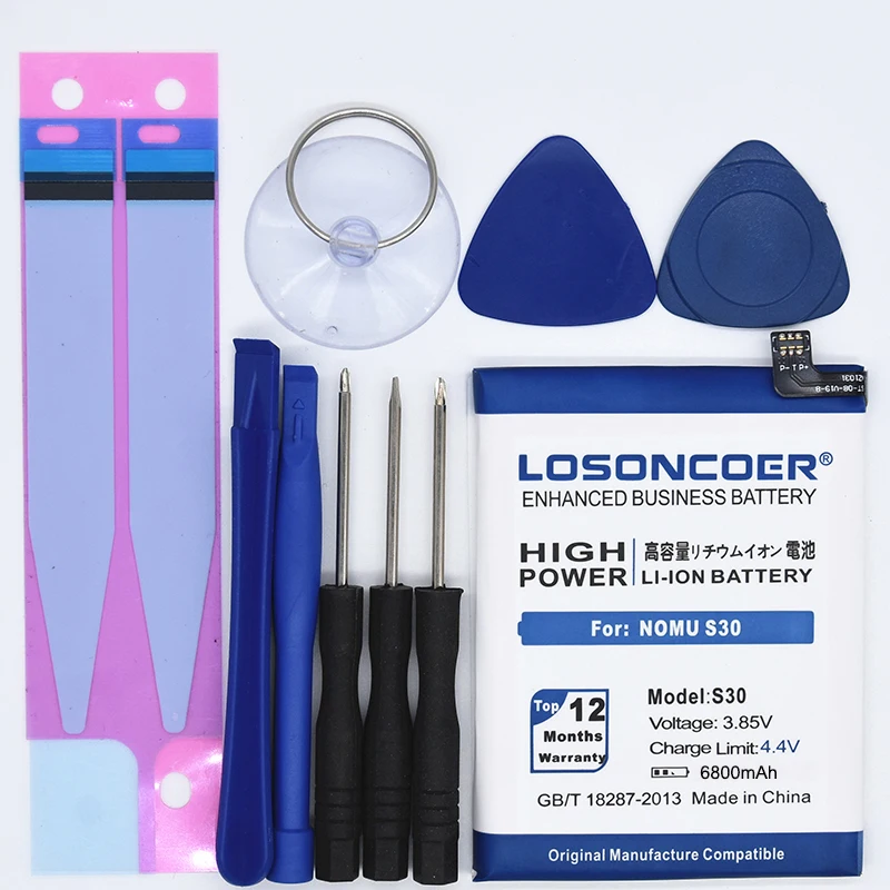 LOSONCOER S30 6800mAh Сменные литий-ионные аккумуляторы для Nomu S30 батареи бесплатные инструменты+ наклейка
