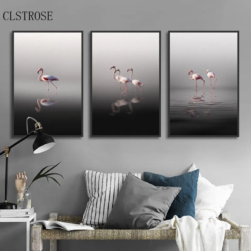 

Современные Декоративные плакаты для дома, скандинавский фламинго для гостиной, принты на фотографиях, художественное оформление