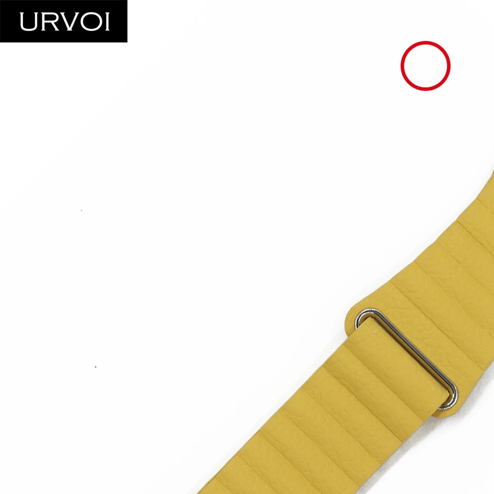 Cream Yellow URVOI кожаный ремешок для apple watch series 5 4 3 2 1 ремешок для iwatch 40 44 мм мягкий pu Кожаный ремешок Удобная пряжка с магнитом - Цвет ремешка: Cream Yellow