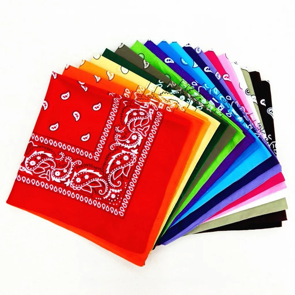 

Bandana Handkerchiefs Head Bandannas For Men Women Paisley Cowboy Square Head Scarf Black Blue Red Polyester Bandanas Pañuelo#p3