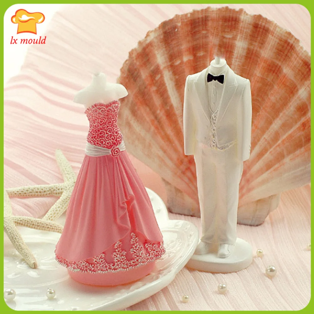 

LXYY Wedding Chocolate Candy Molds Wedding Dress Aromatherapy Plaster DIY Soap Mould Wedding Decoration Mold