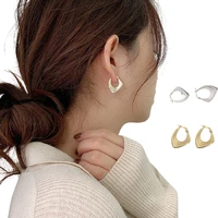 new design luxury irregular hoop earrings silver 925 korean exquisite gold earrings for women wedding party stainless steel