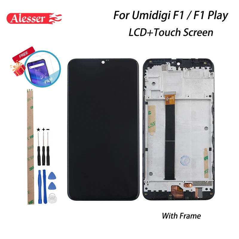 Alesser для UMI Umidigi F1 ЖК-дисплей и сенсорный экран+ рамка+ пленка запасные части+ Инструменты+ клей для UMI Umidigi F1 Play