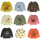 Футболка для мальчиков, футболка для мальчиков с принтом, Детская футболка на весну и осень, хлопковая футболка с длинными рукавами для девочек, футболки для малышей с мультипликационным принтом