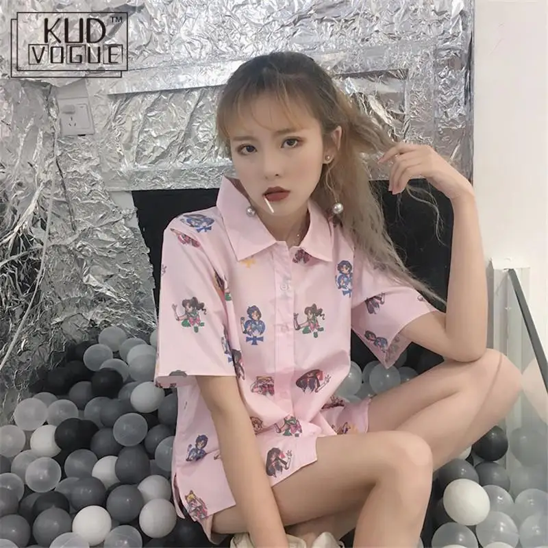 Розовая футболка с коротким рукавом и рисунком моряка Муна женская в стиле