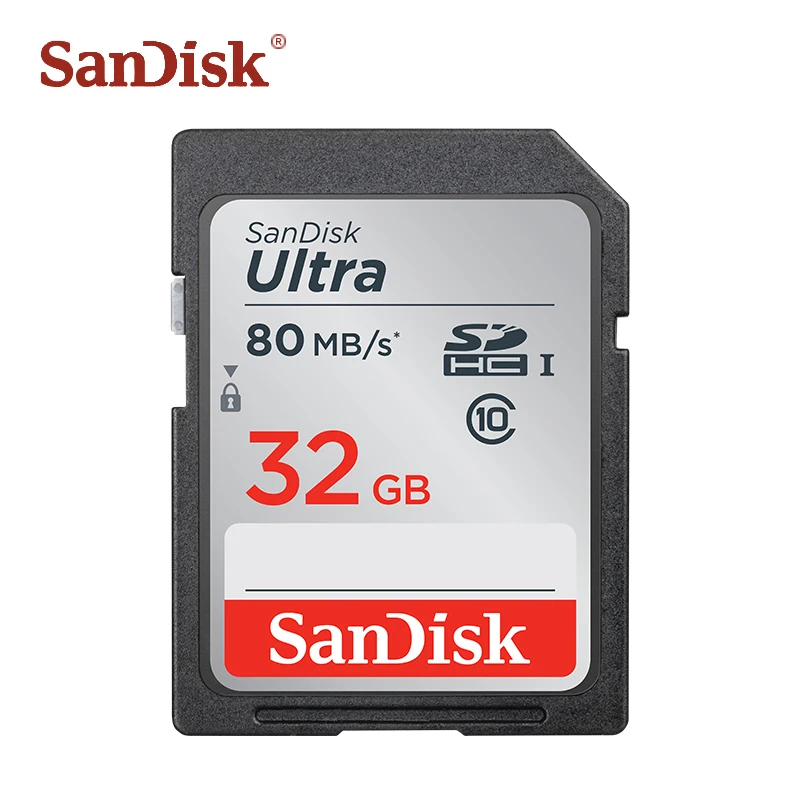 SanDisk SD карта 128 Гб 64 ГБ 32 оперативной памяти 16 встроенной Ультра Макс 80 МБ/с. чтения