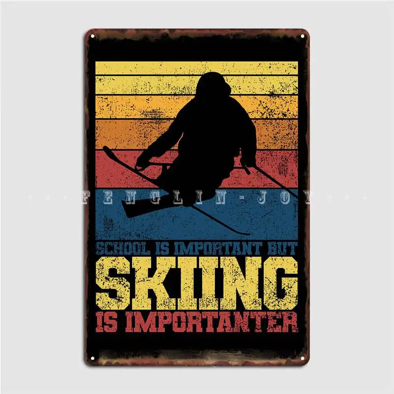 

Skiing Poster Metal Plaque Plaques Club Bar Cinema Kitchen Designing Tin Sign Poster