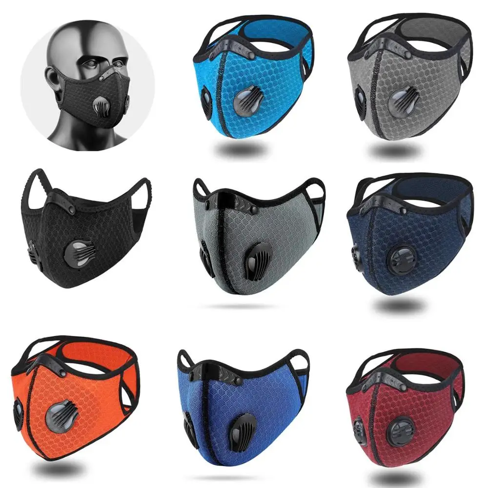 Взрослые велосипедные спортивные маски для лица рта PM2.5 активированный уголь