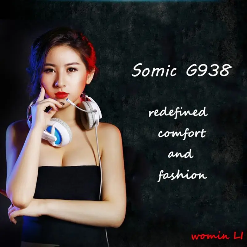 SOMiC G938 Виртуальный 7 1 объемные Игровые наушники USB Проводное управление дышащий