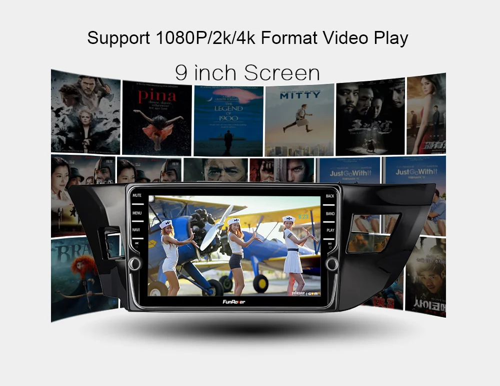 Funrover " android 9,0 2 din Автомобильный Радио мультимедийный плеер для toyota corolla 2013 dvd gps навигация DSP 4G 64G SIM BT