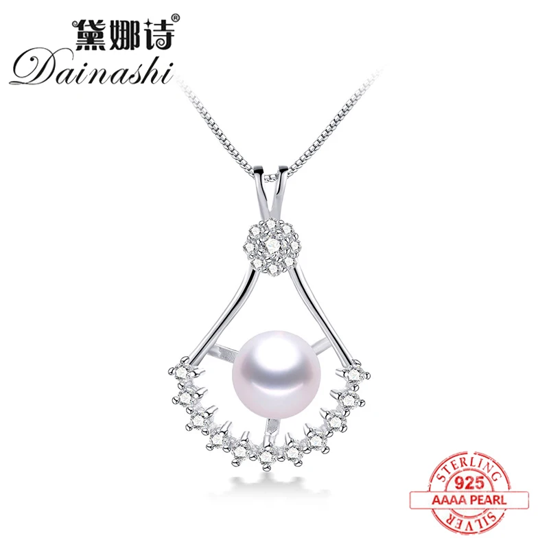 Женский кулон из серебра 925 пробы с натуральным пресноводным жемчугом|Подвески| |