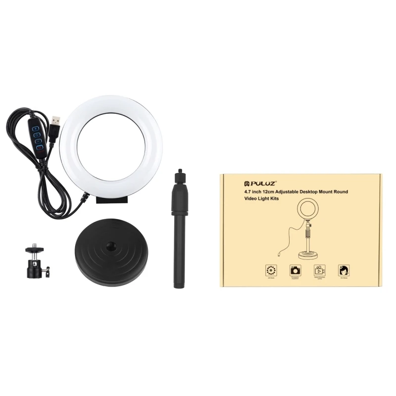 12 см USB затемнения светодиодный селфи кольцо лампы и Настольный держатель для