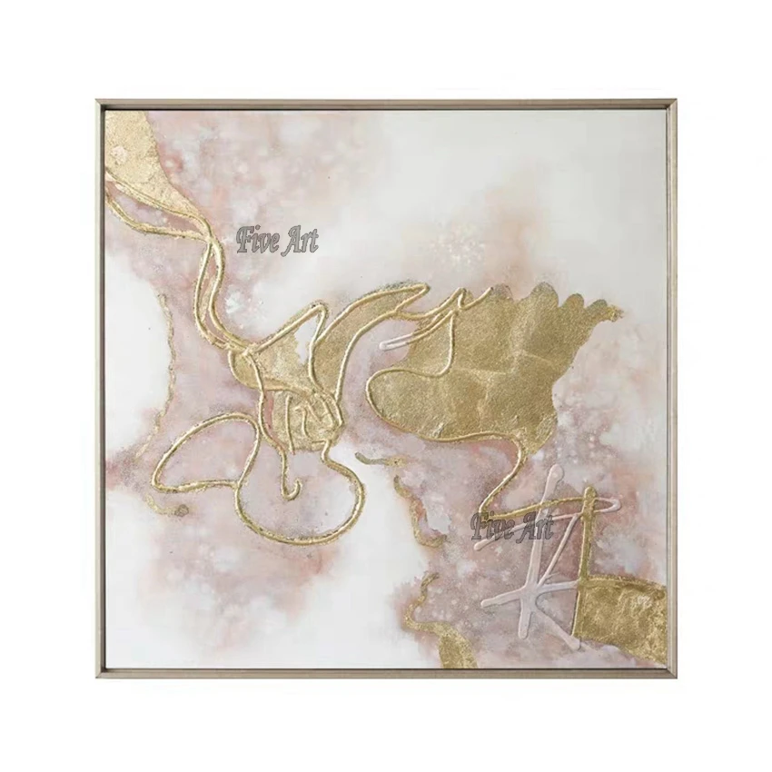

Abstract Gold Foil Design Hand-painted Texture Oil Painting Canvas Wall Art High Quality Wall Hangings Abstract Canvas Artwork