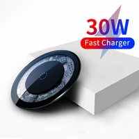 qi 30w wireless charger pad for iphone samsung fast phone charger for iphone 13 12 11 pro max universal mini wireless charging