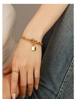 titanium with 18k gold lock chunky statemen bracelets designer t show runway gown jewelry rare ins japan korean