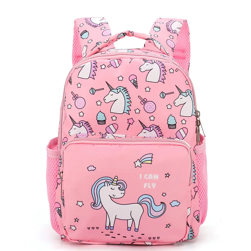 Kids Girls School Bags Child Pink Kawaii Unicorn Printing Backpack Kindergarten Cute Children's Schoolbag Waterproof Bookbag