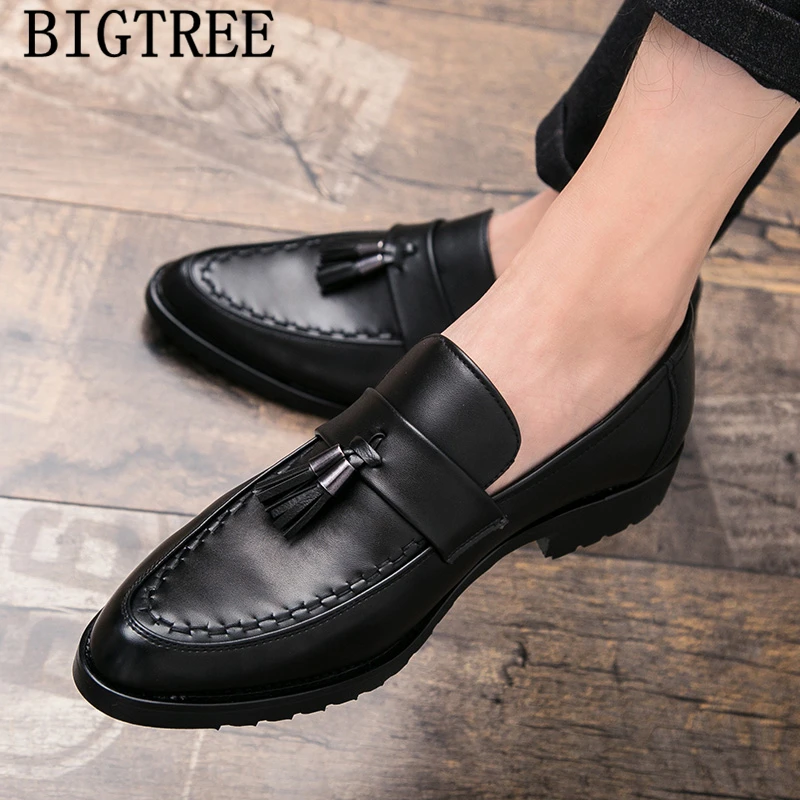 Туфли мужские классические из крокодиловой кожи итальянские лоферы с бахромой