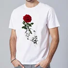 Мужская футболка с коротким рукавом, круглым вырезом и принтом роз