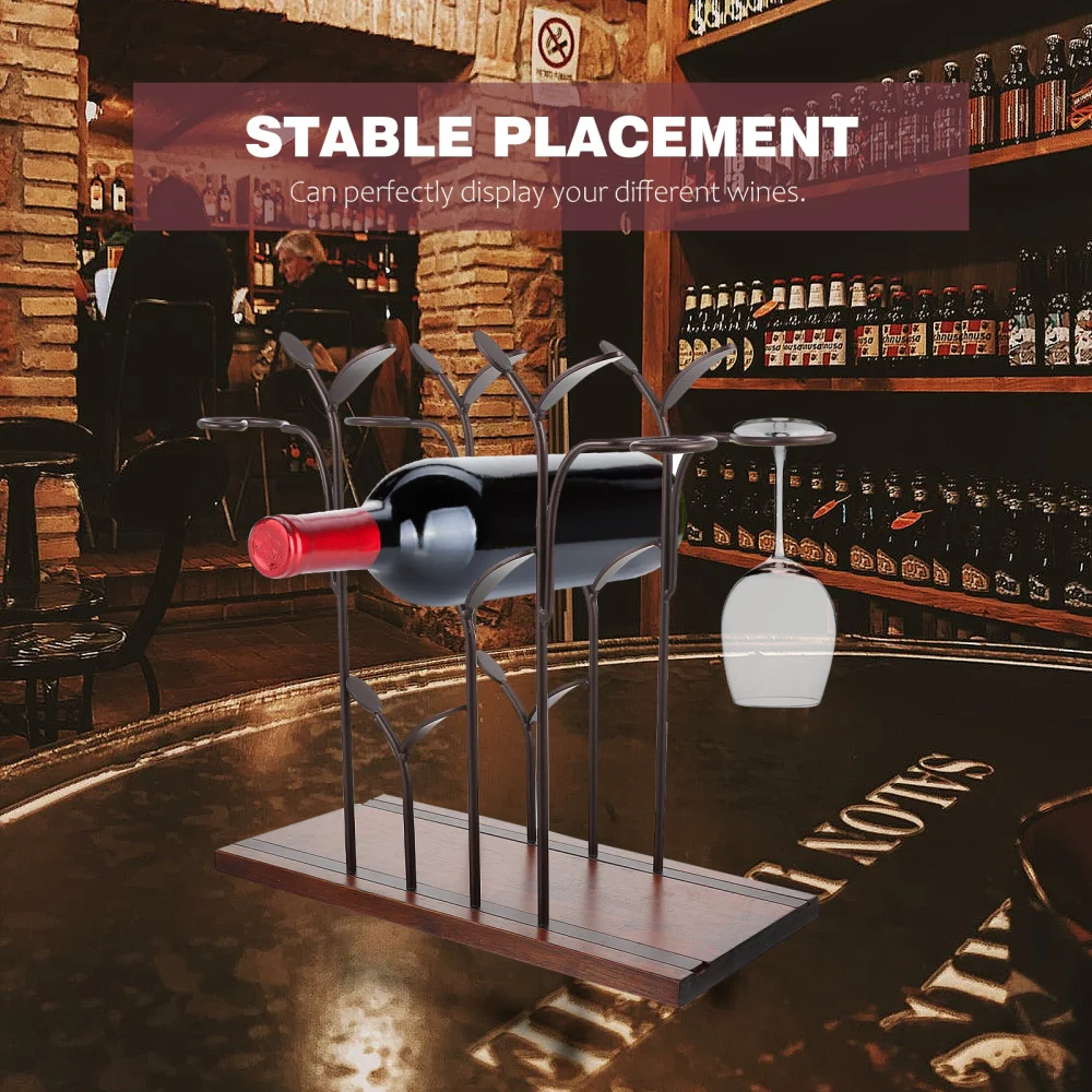 

Display Stand Desktop Goblets Rack Leaf-designed Holder Adornment