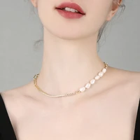 choker korean pop fashion retro new fashion pearl atmosphere necklace inlaid cubic zirconia gloss shine jewelry gift wholesale
