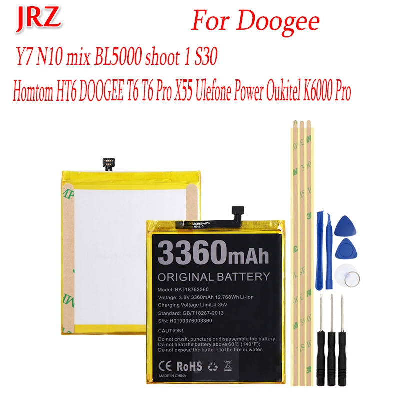 Аккумулятор Для Doogee Y7 N10 mix BL5000 shoot 1 Сменный аккумулятор для телефона S30 X55 T6 Pro Homtom