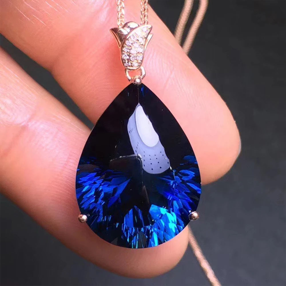 Натуральный Лондонский Голубой Larimar 18k золото матч натуральный Южно-Африканский