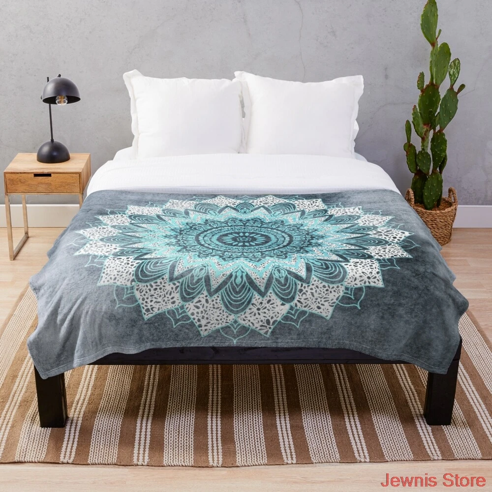 

BOHOCHIC MANDALA IN BLUE Blanket Personalized Blankets On For The Sofa/Bed/Car Portable 3D Blanket For Kid adult Home Textiles