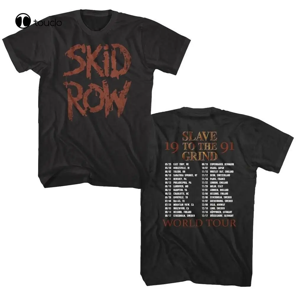 Skid Row Slave To The Grind Tour 1991 Men'S T Shirt Metal Rock Band Music Merch Tee Shirt