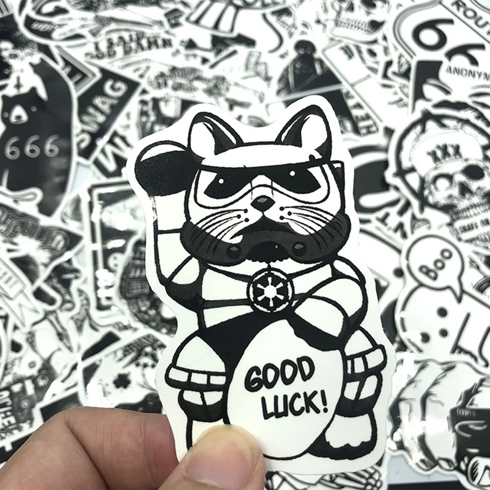 100pcs / set Vintage Stickers Black and White DIY for Motorcycle Skull Stationery Scrapbook Sticker Luggage | Канцтовары для офиса