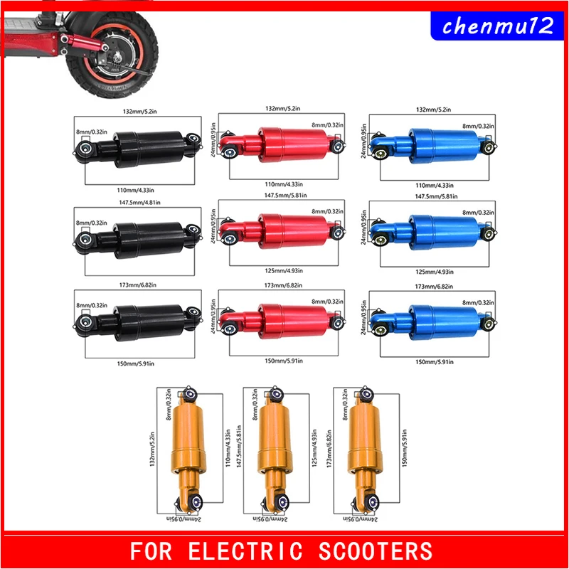 

Electric Scooter Rear Shock Absorber for Kugoo M4 Aluminum Alloy Spring Shock Absorber 100 110 125 150mm 750lbs