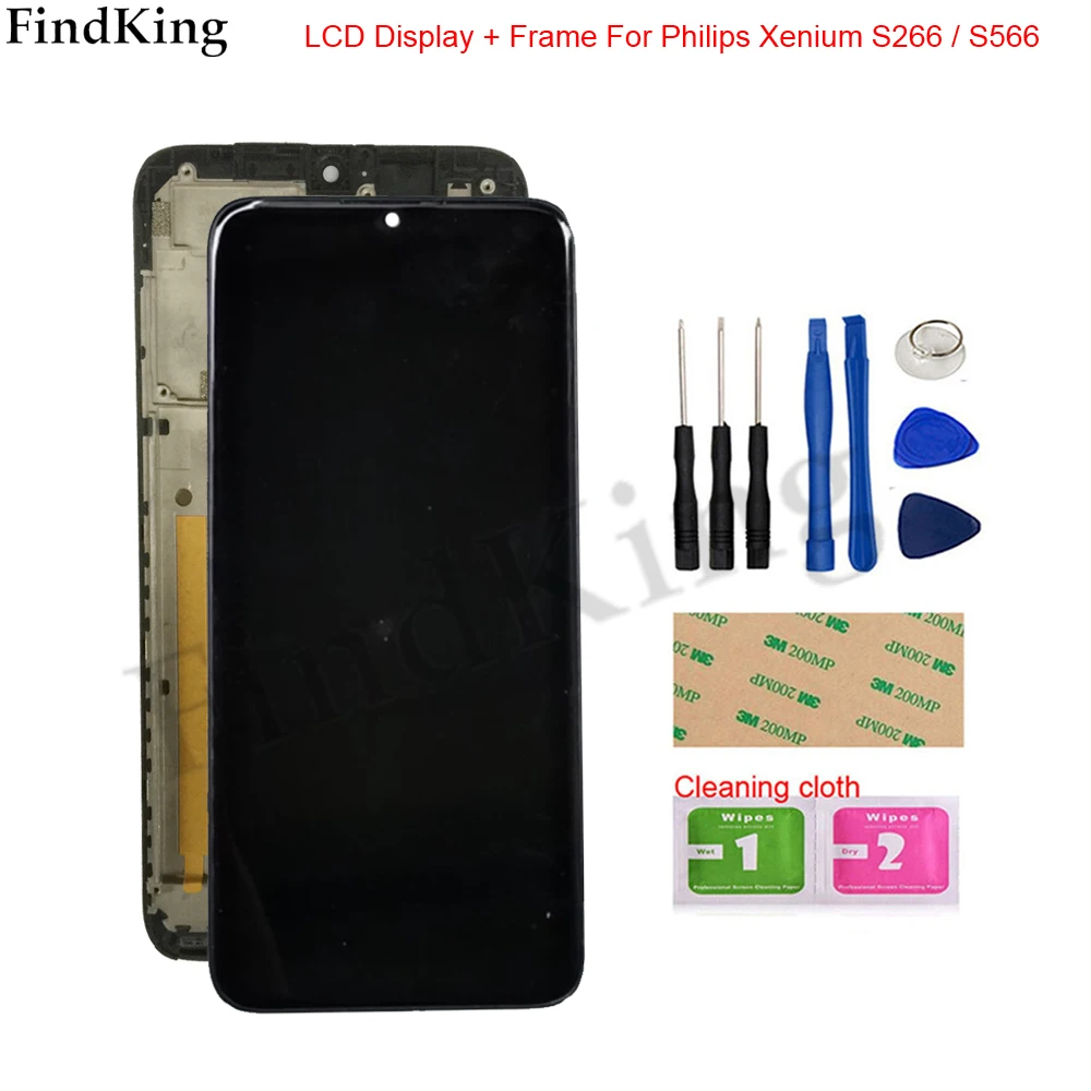 

6.08'' inch LCD Display For Philips Xenium S266 / S566 LCD Display With Frame Touch Screen Digitizer Assembly Tools