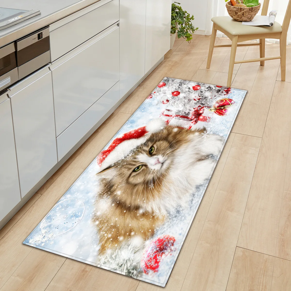 Zeegle Рождественский кухонный ковер для гостиной нескользящий коврик ванной