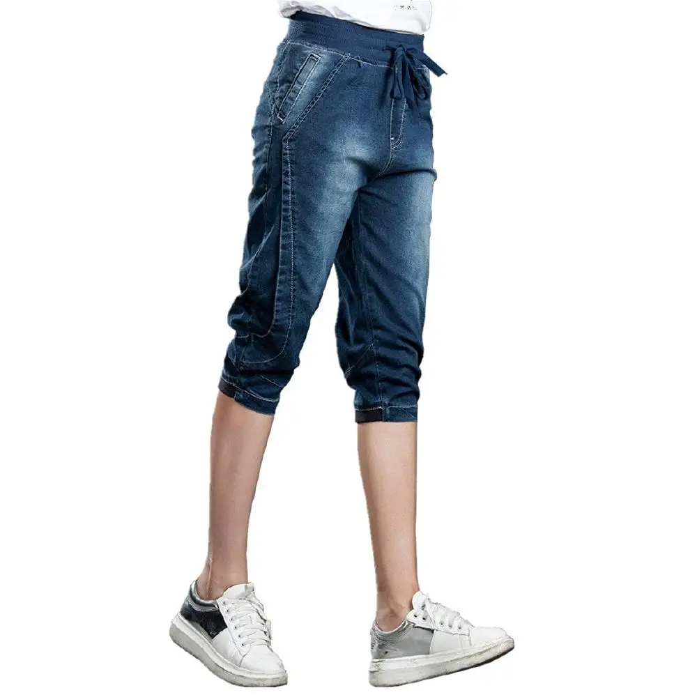 Женские джинсовые брюки-карандаш темно-синие облегающие брюки с эластичным