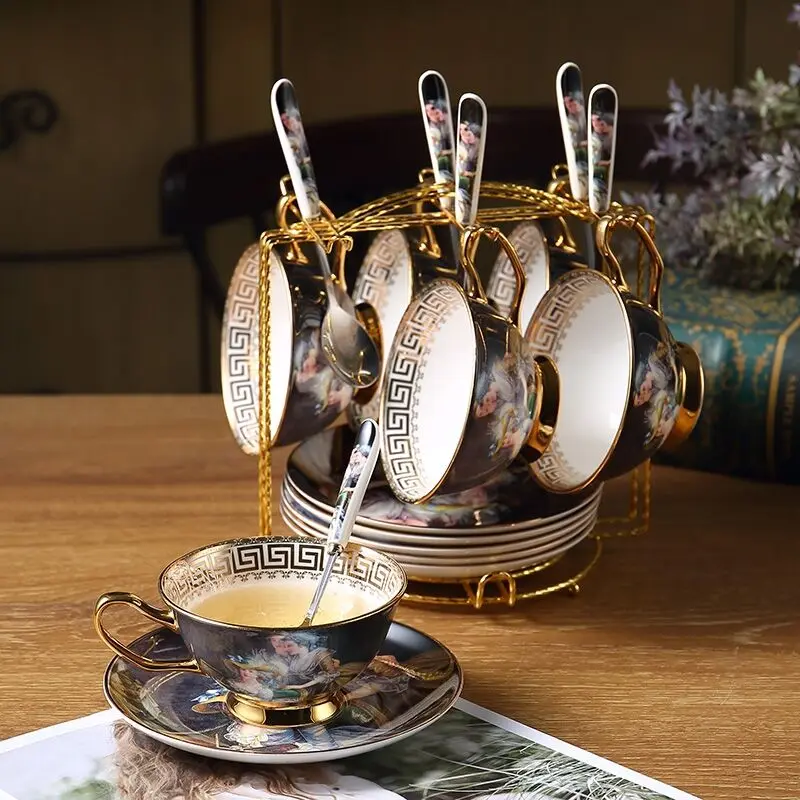 Набор кофейных чашек фарфоровые чайные наборы роскошный подарок из костяного