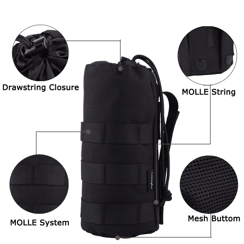 1.5L сумка для бутылки воды Molle Портативная Сумка для кемпинга охоты нейлоновая сумка для чайника рюкзак жилет ремень для велоспорта Пешие прогулки сумка для бутылки воды
