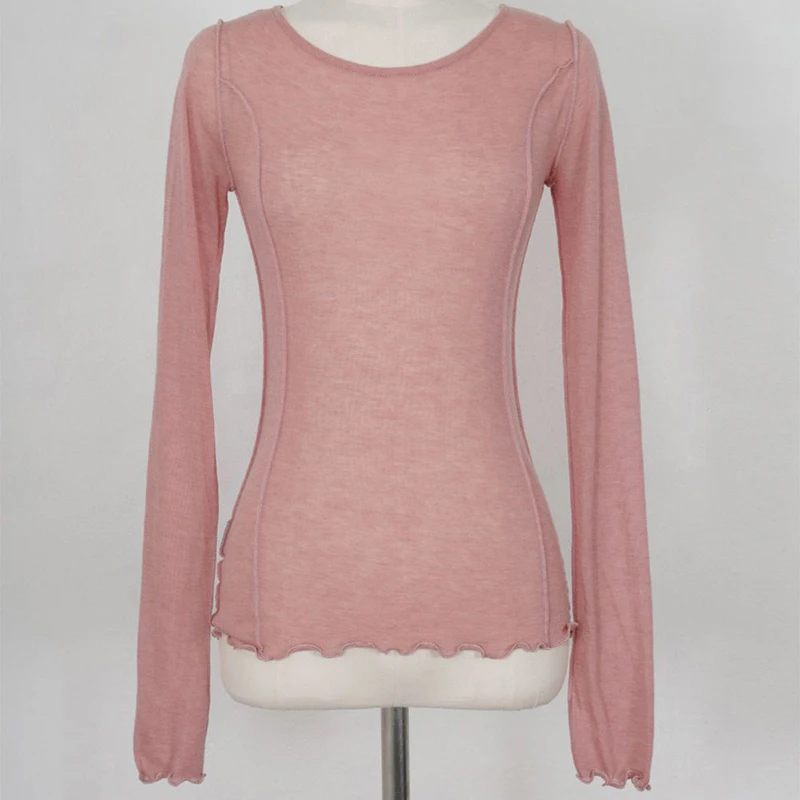 

Thin Autumn Tops n Style Sexy Slim T Shirt Women Fall Clothes Elasticity Long Sleeve T-Shirt Woman Tshirt