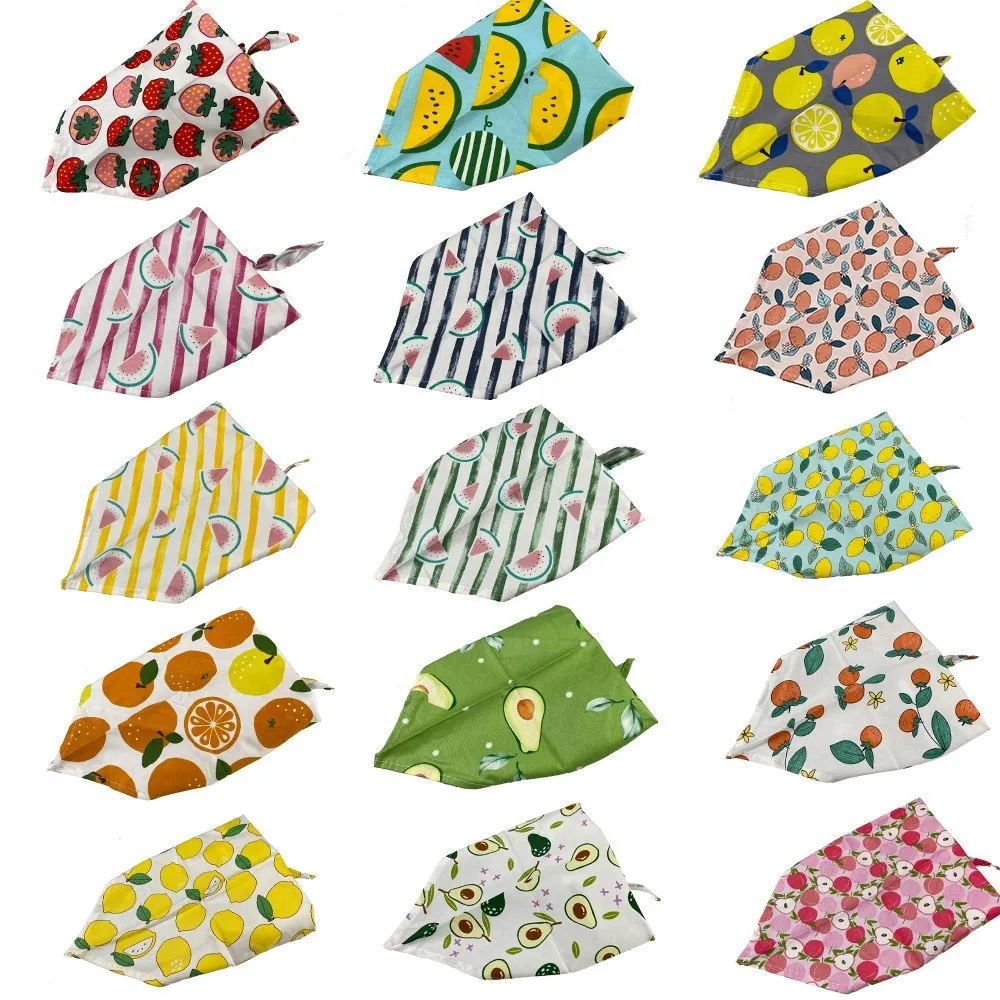 Online Bandana Triangle en coton lavable pour chien, 50 pièces, écharpe d été Style Fruit, accessoires pour petit chien, produits de toilettage