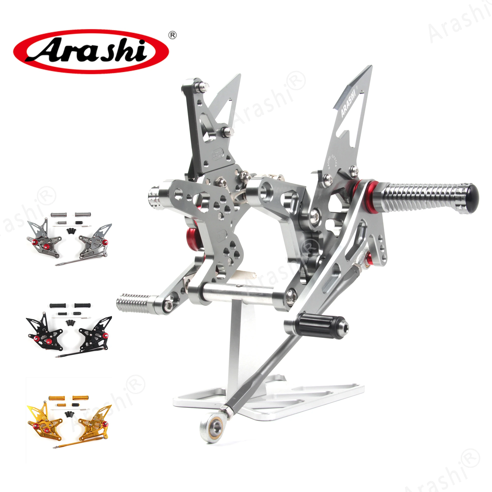 Араши ниндзя ZX6R CNC регулируемая подножка для ног KAWASAKI ZX 6R NINJA 2007 2008 Rearset подставка