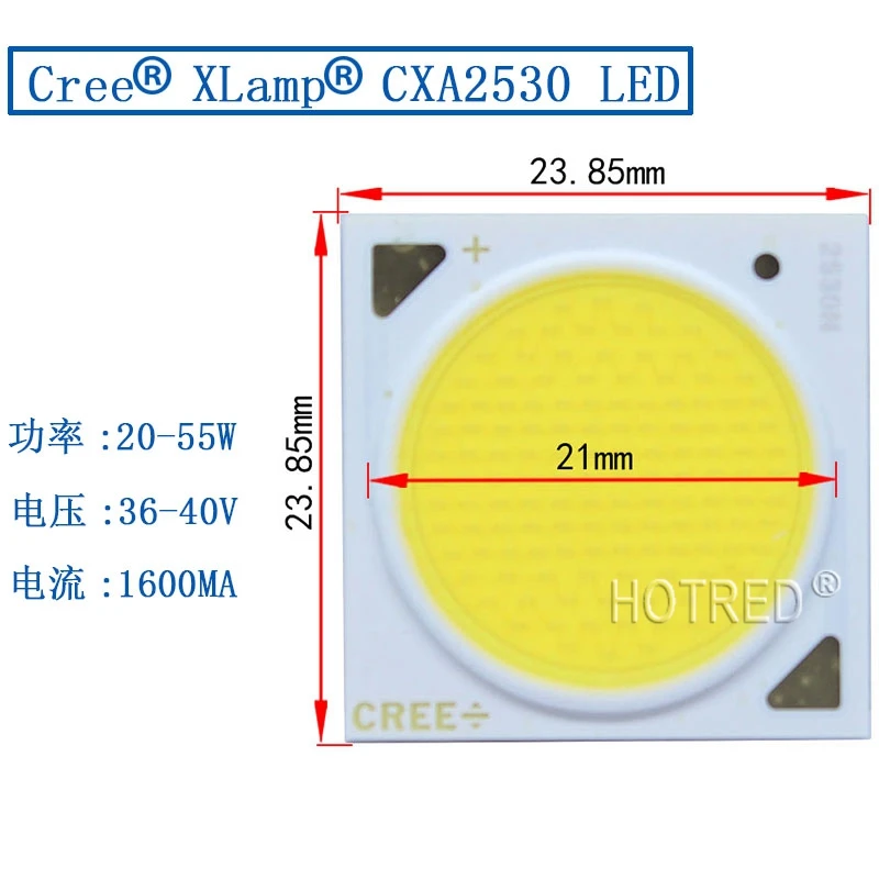 Оригинальный светодиод Cree CXA 2530 CXA2530 CRI80/90 2 шт. белый теплый свет 3000 К 60 Вт COB