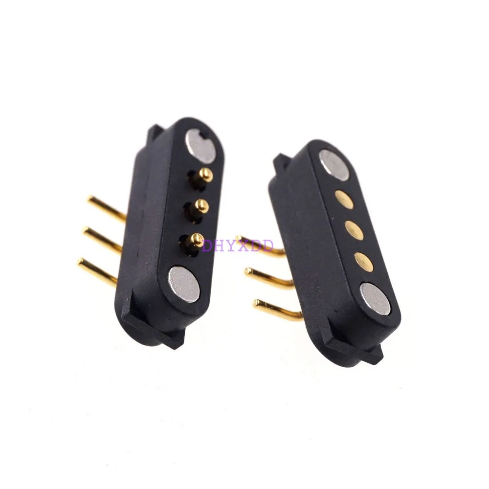 

5Pair Spring Loaded Male Female Connector 3 Pole 2.54 MM Pitch Through Holes PCB BTB Connector 2A 36V DC Magnetic Pogo Pin