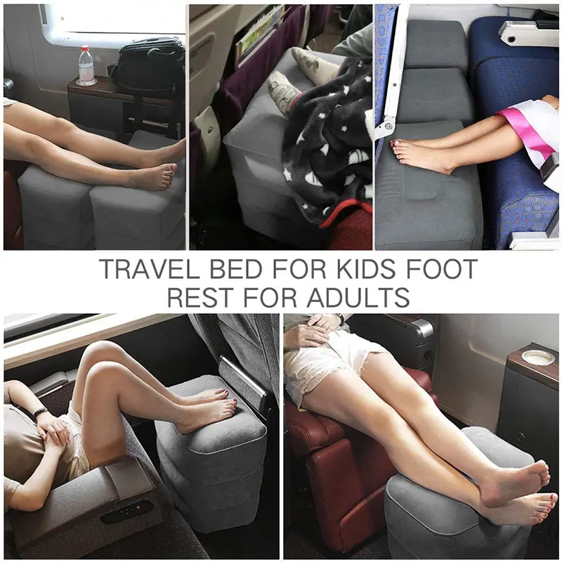 

Inflatable Travel Foot Pad Kids Airplane Footrest Portable Adjustable Foot Cushion Resting Legs And Foot For Flight Car Foot Pad