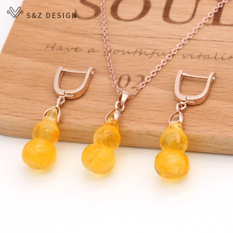 Серьги подвески S & Z в винтажном стиле с имитацией пчелиного воска кулон и