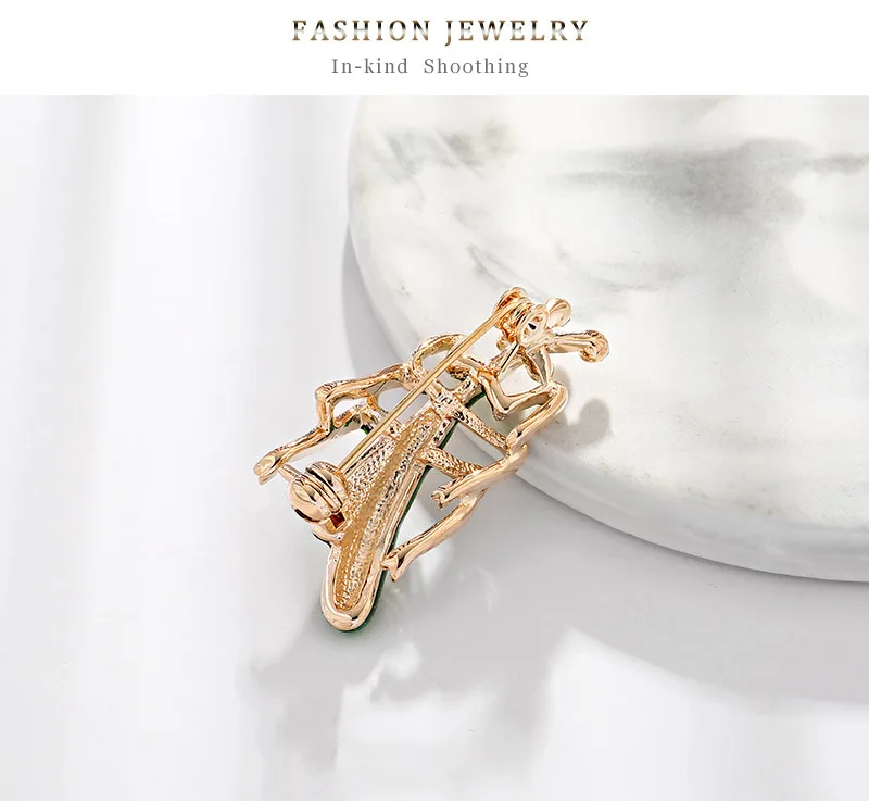 Green Enamel Insect Brooch Pins Crystal Rhinestone Animal Brooches for Women Shawl Shirt Suit Accessories Good Gifts AL452 |