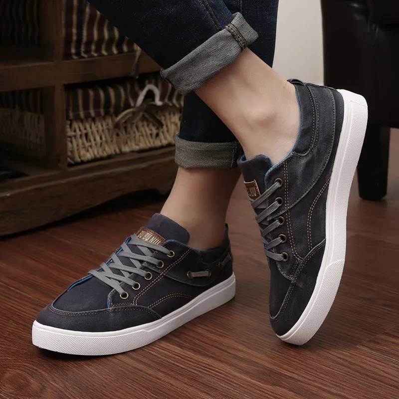 

Men Sneakers Breathable Canvas Shoes Man Casual Sneakers Lace-up Spring Autumn Mens Sneaker M2-69