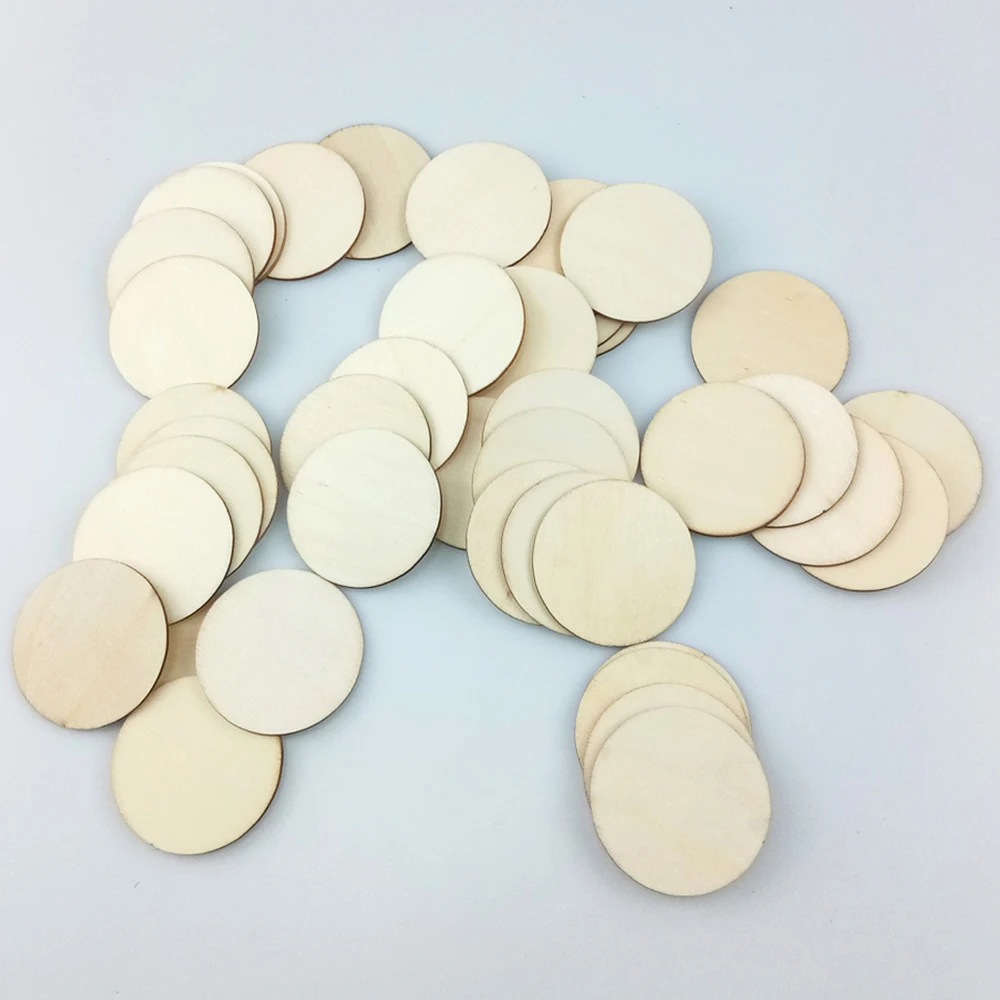 40/100 шт. круглые незавершенные деревянные резные украшения для рукоделия