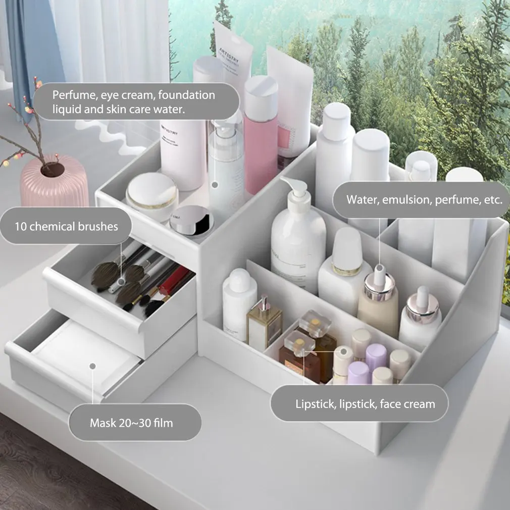 

Cosmetic box desktop cosmetics storage box drawer plastic jewelry storage finishing box storage rack