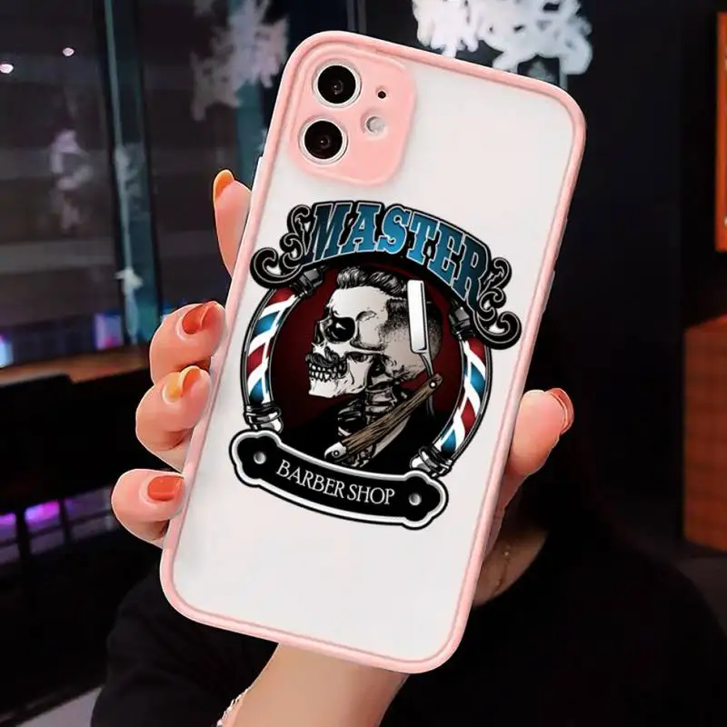 

funny letter barber shop Hair Phone Cases matte transparent For iphone 7 8 11 12 plus mini x xs xr pro max cover