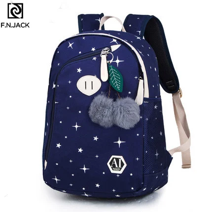 Новые сумки F.N.JACK вместительный рюкзак для девочек улицы модная школьная сумка