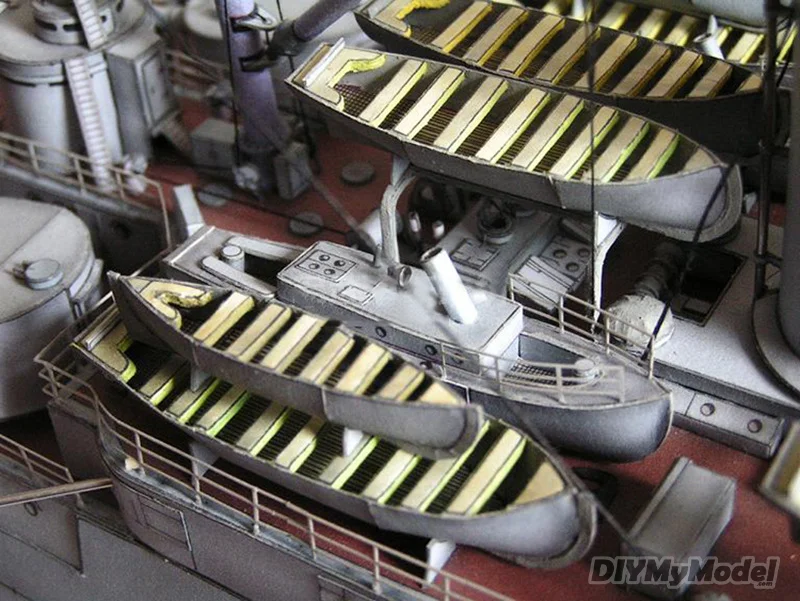 DIYMyModeI-modelo de papel blindado cruiser tsaorelik, bricolaje, artesanal, Kit de papel, hecho a mano juguete, rompecabezas, regalo, utillaje de pel&iacute;cula, 1: 200-5